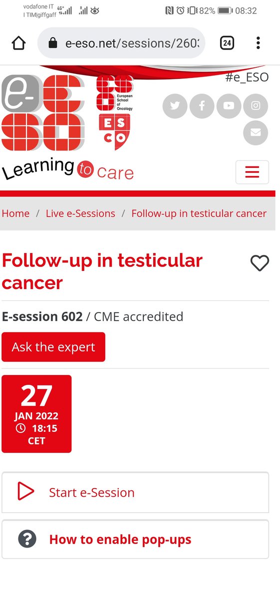 gbanna74's tweet photo. Join us the 27.01.22 at 6.15pm CET during the #e_ESO interactive live session on #Followup of #TesticularCancer: risks, examinations and treatment modalities for #relapses and #lateffects @ESOncology @meeturoIT  https://t.co/ghw2kD8uIM https://t.co/bpzN2ftZoz