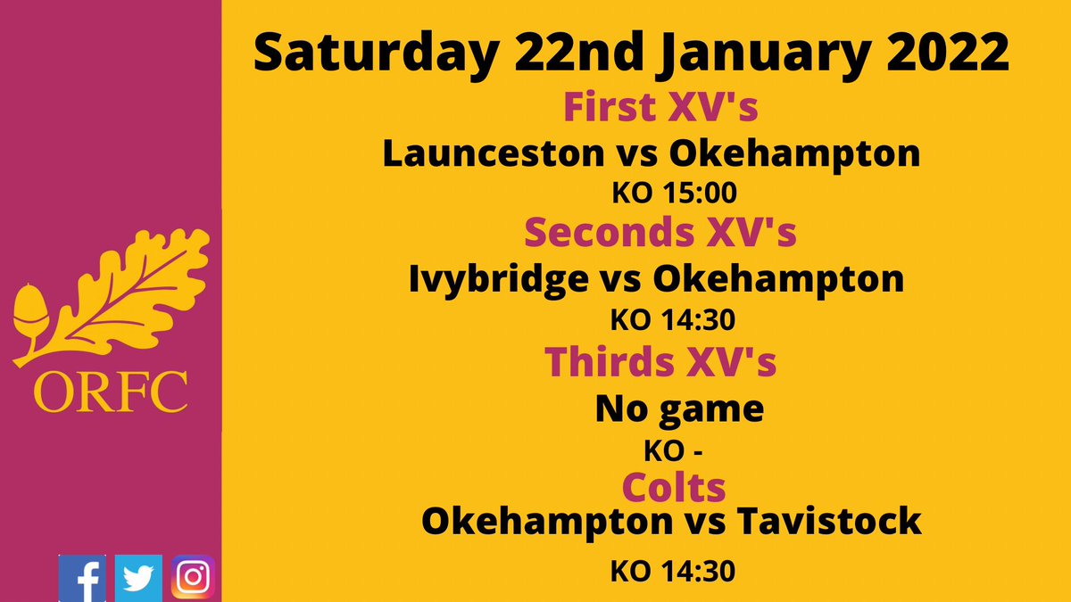 OkehamptonRFC's tweet photo. Our Super 2oos are also on the road today @IvybridgeRFC while our Colts provide your Showground entertainment today as they welcome @TavistockRFC for a Moorland Derby game. Both KOs are 1430!
@swsportsnews
#orfc #coyo #okehampton #devonrugby #devoncolts #okehamptonrugbyclub https://t.co/ZHb8kMv5IM