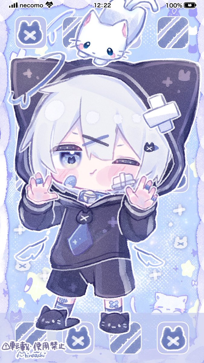 みなづき 秋スタンプ 発売中 もっとボクにかまって 画面に張り付く猫耳パーカーくん 創作 イラスト T Co Kjhi70jwyv Twitter