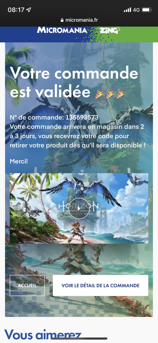 padawan33710's tweet photo. Merci 🙏 à @StationOfPlay pour la notification de Micromania-Zing #micromania …… le saint Graal enfin …… sera bientôt à la maison 🏠 https://t.co/vXxdYXmo7a