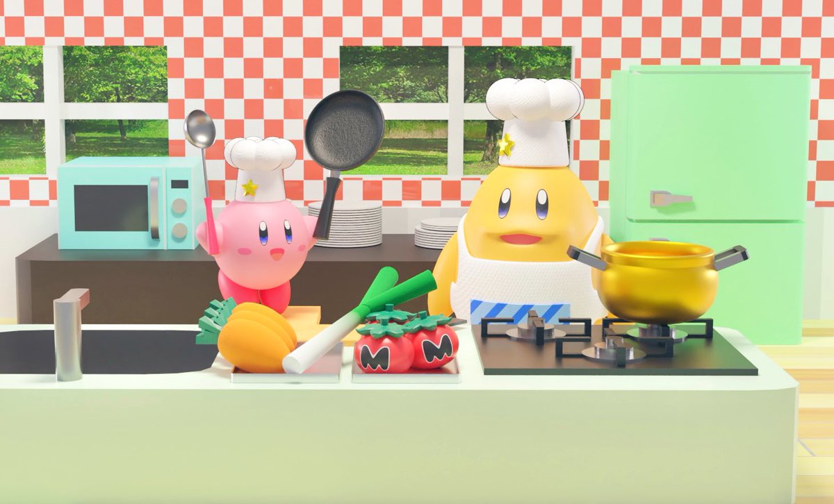 Tem_3D's tweet photo. 🍅コックカワサキの料理教室🥕
#Blender3d  #星のカービィ30周年 https://t.co/KJYH5urUpe