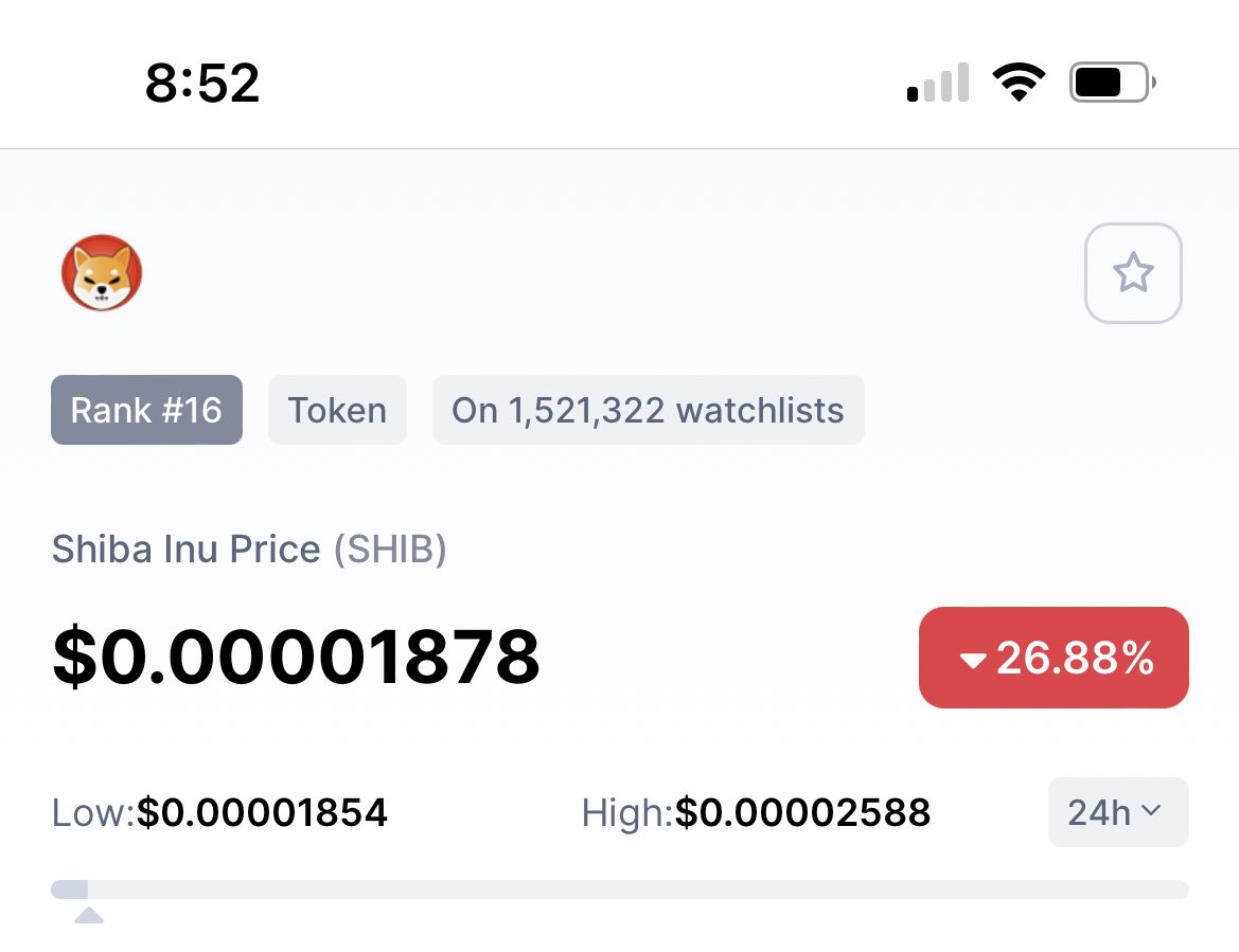 shibstation's tweet photo. #Shiba en caida libre‼️ #SHIB pierde posiciones y baja hasta el número 1️⃣6️⃣ del #RankCrypto de @CoinMarketCap 👀👇 #SHIBARMY #shibstation #shibalarm 👀👇 https://t.co/lpY5S8VlRL
