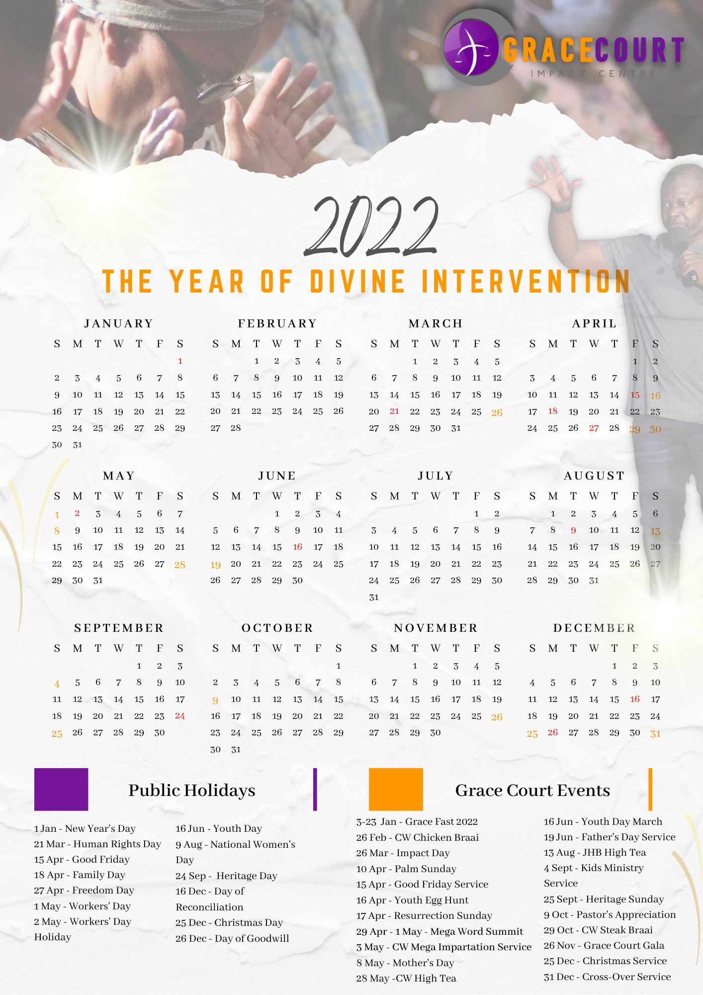 Goodwill Calendar 2022 Grace Court Impact Centre On Twitter: "Be Sure To Check Out And Download  The Grace Court Calendar For 2022. Mark The Important Dates And Be Part Of  The Year Of Divine Intervention!