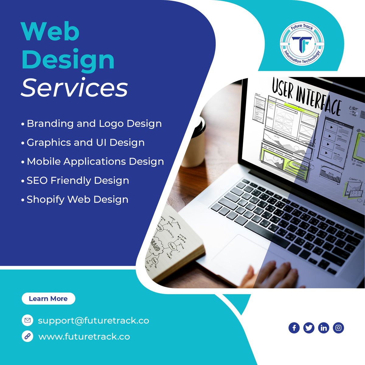 future__track's tweet photo. 👍Invest in your Site's Success with https://t.co/GsHxGmEZ4m Website Design Services👍
👇Contact us👇
📧 Email: support@futuretrack.co
🌐 Website: https://t.co/GsHxGmEZ4m
futuretrack #websitedesign #websitedesigning #website #webdesigncompanies #uidesign #uxdesign https://t.co/AsJ4UKa1Fh