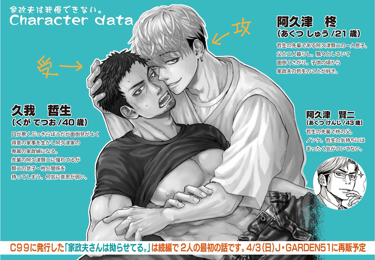 『いきなりCLIMAX!』Vol.24にて、表紙とおじさん受けBLショート漫画を描かせていただきました
各書店様から配信開始いただいてます
宜しくお願いします
🌟Renta!様 https://t.co/LSF7r7GRal
🌟シーモア様 https://t.co/WBrbuYZ1WC
🌟amazon様 https://t.co/TIcieO1e0I
DMMなど上記以外の書店もどうぞ