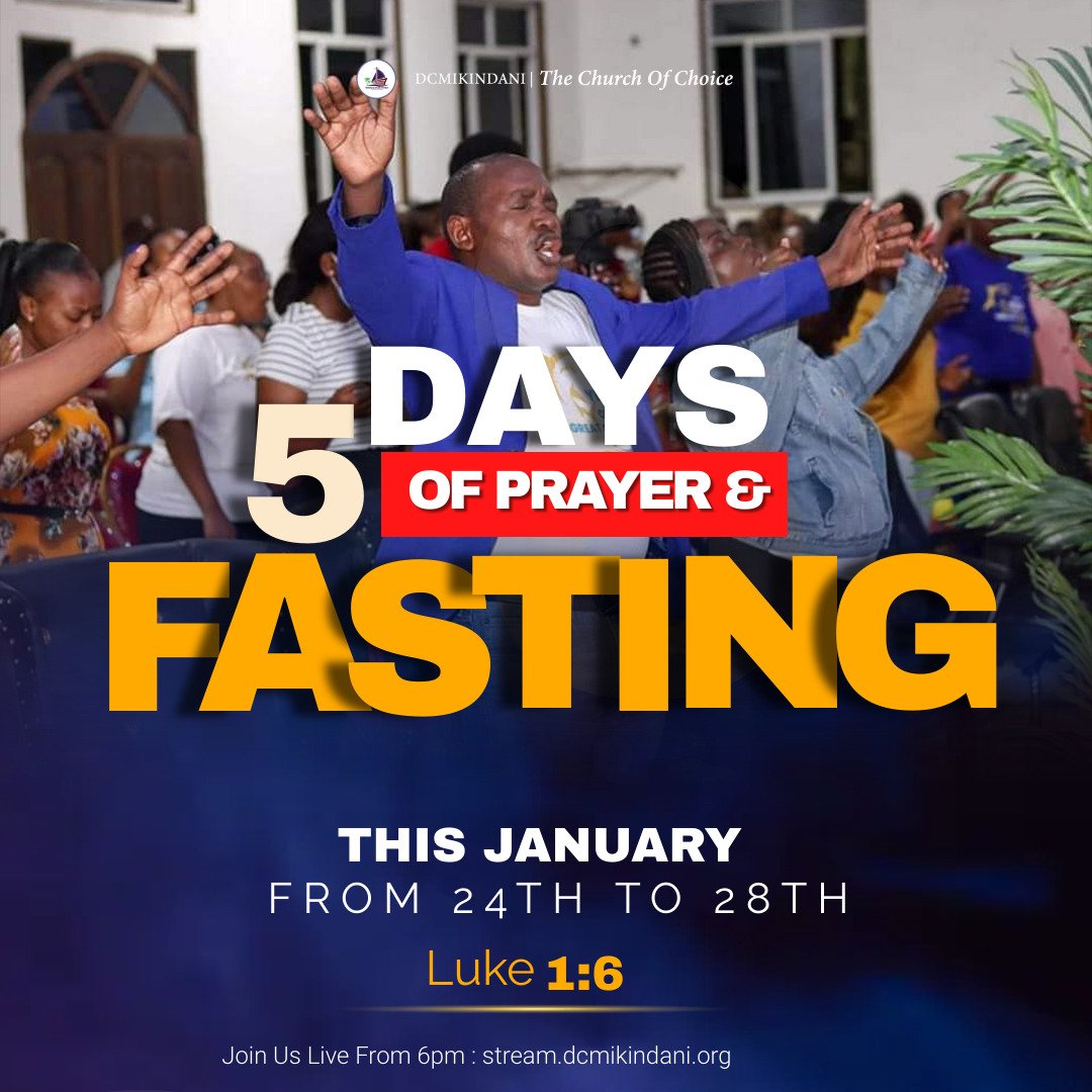 dcmikindani's tweet photo. Join .@pastorngatia on the 24th to 28th of January for our #5daysofprayerandfasting
We meet for Prayers everyday from 6pm on that week.
"Fasting is more about longing for the power and presence of Jesus than restricting our appetites." https://t.co/GJcKiRnXJy