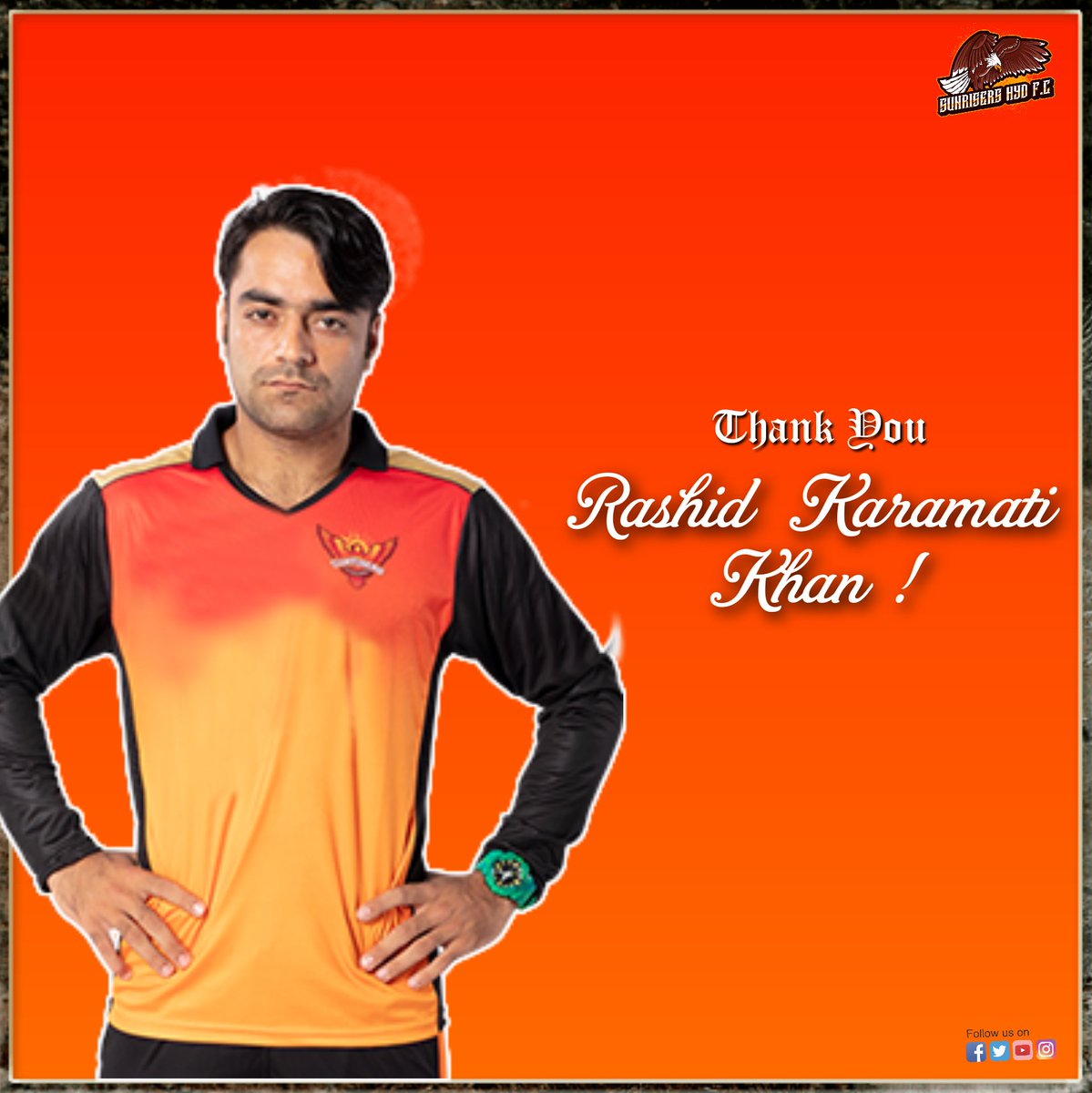 FanclubHyd's tweet photo. Remembering the day When @rashidkhan_19 took his debut wickets in form of Abd & Virat & From then we all are fans of him ! Thankyou Rashid Khan 🪄 For your Contribution ! Meet you at the other Side 🥲
#RashidKhan
#wesupporthyderabad
#TeamAhmedabad
#Hyderabad
#ipldraft https://t.co/3YOvD3BUuH