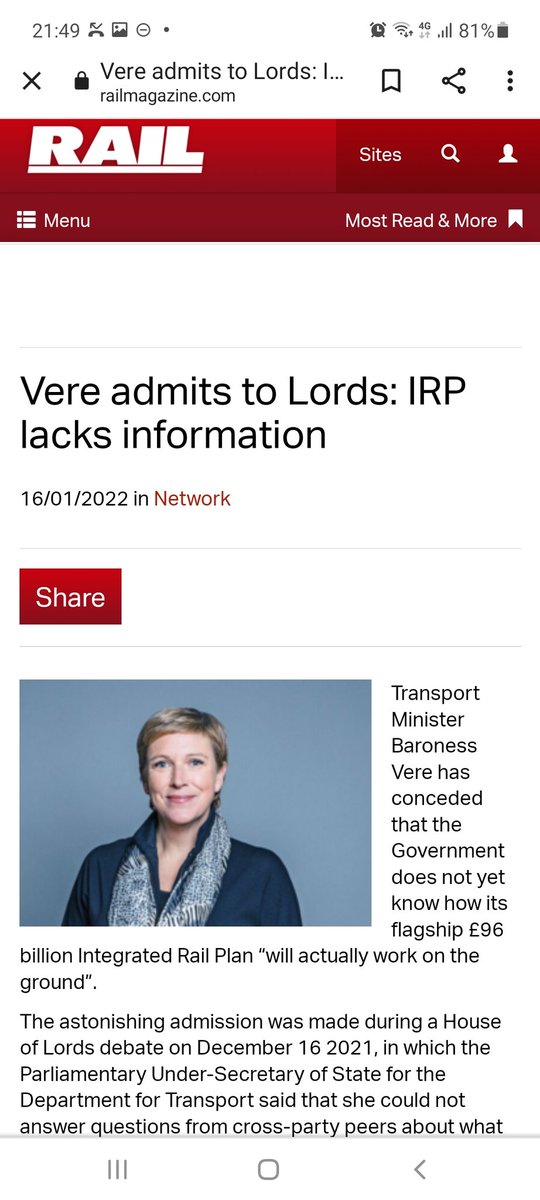 rh52d's tweet photo. The proof of the value of #HS2 has most surely been shown in the cancellation of the #EasternLeg by the #IRP (#TheShappsAxe). It is a massive #RailBetrayal for the north, again PROVEN by the admission below that '...we don't know how it'll work on the ground...' 

Wonderful. https://t.co/jDWOOlPieA