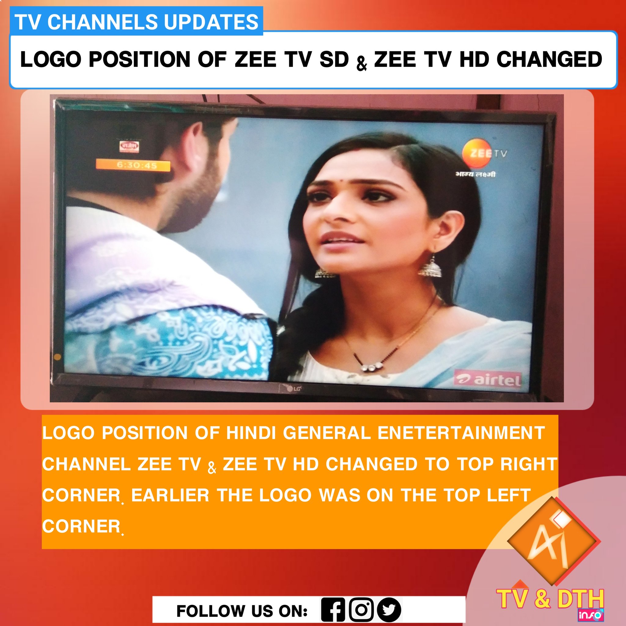 Good News - zee tv to change it's logo to orange white color theme |  DreamDTH Forums - Television Discussion Community