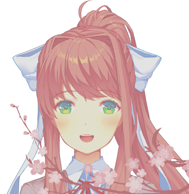 ⠀⠀
⠀⠀‶⠀yeah! hi!⠀ʺ monika brightly smiled in front of the redhead.

⠀⠀‶⠀what's the news with you recently, hm? any good poems? maybe you've read a good book?⠀ʺ
⠀⠀