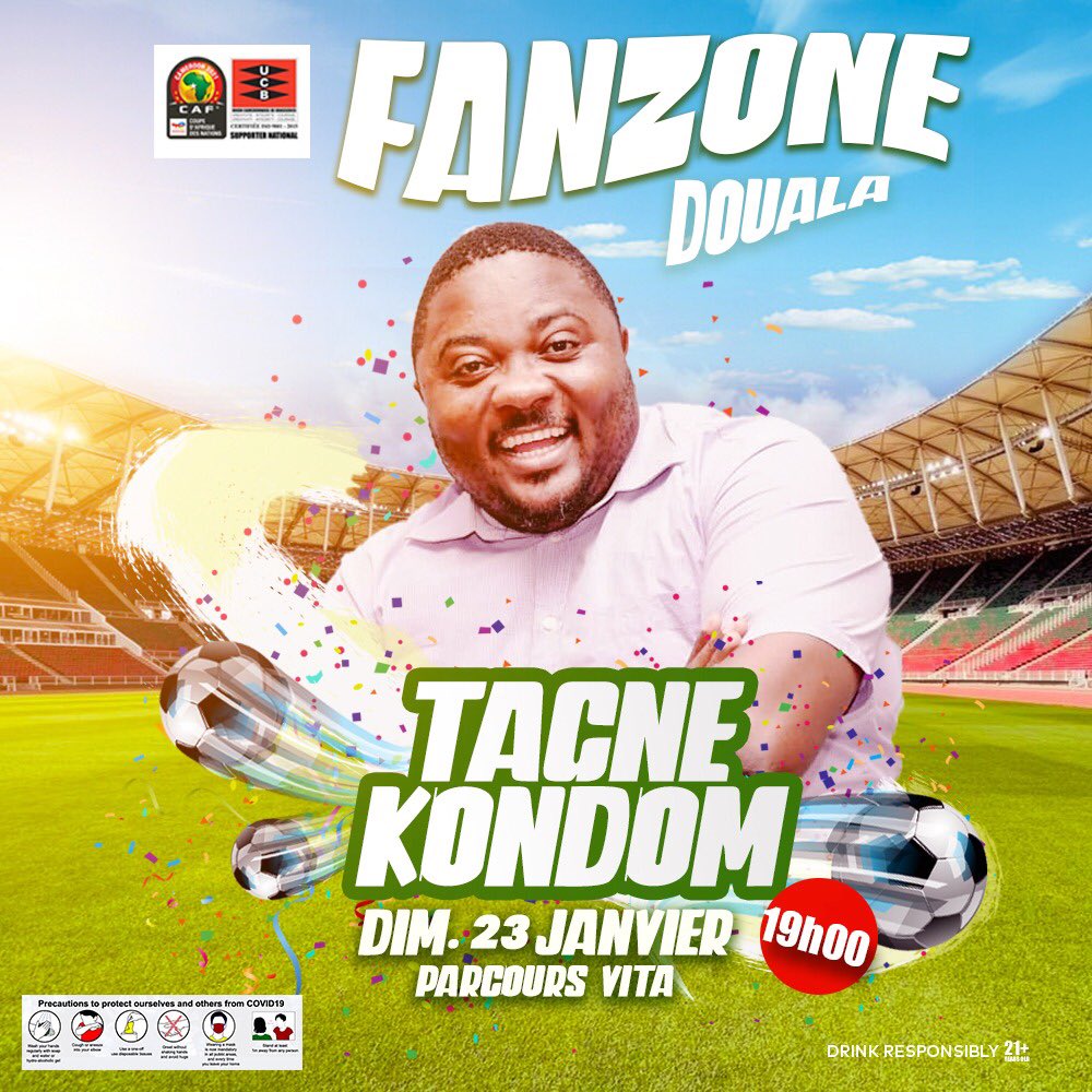 AgenceNimbus's tweet photo. L’ambiance ne s’arrête pas dans les fans zones.

En attendant le début des huitièmes de finale, pus avons prévu du lourd pour maintenir la ferveur.

#theShowMustGoOn
#CanTotalEnergiescameroun2021 https://t.co/qHCDNBeBIt