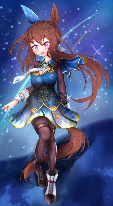 青く光る1等星(アドマイヤベガ)
描きました!!
#ウマ娘
#ウマ娘プリティーダービー  
#アドマイヤベガ 