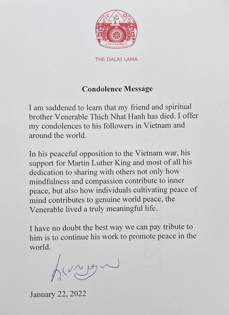Message from His Holiness the Dalai Lama
