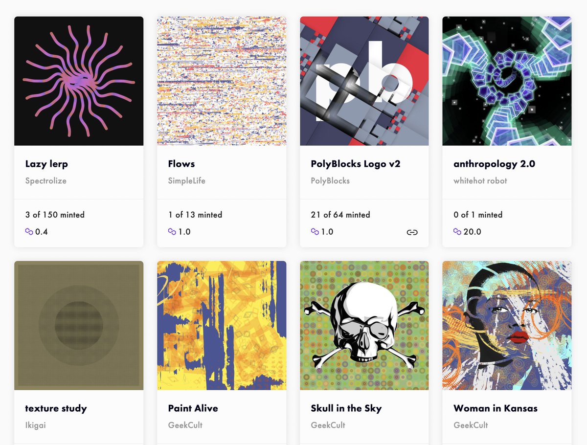 PolyBlocks's tweet photo. We are the first platform to support on-chain generative NFTs on Polygon network 🥳🥳🥳 

Why don't you start your journey of generative art on @0xPolygon now?

➡️ https://t.co/LQHv4sLeeY

#nft #nfts #generativeart #creativecoding #nftcollectors #PolygonNFT #PolygonNFTs https://t.co/TQHGzrpnMU