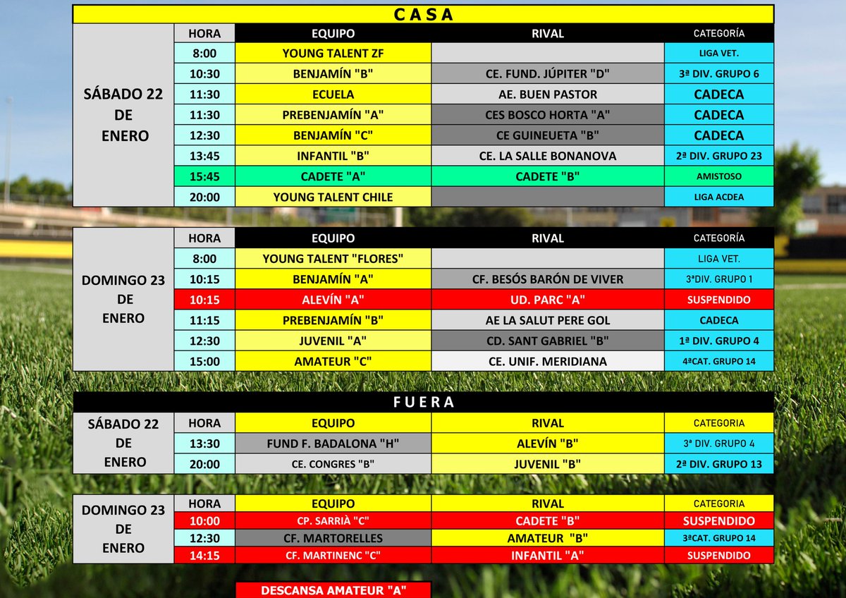Horarios del fin de semana!!!
No hay excusa para decir, no sabía cuándo jugaban.. 💛⚽🖤
#elamarilloestademoda