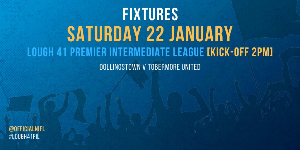 FIXTURES | There's one game this afternoon in the Lough 41 Premier Intermediate League, kick-off 2pm. #Lough41PIL