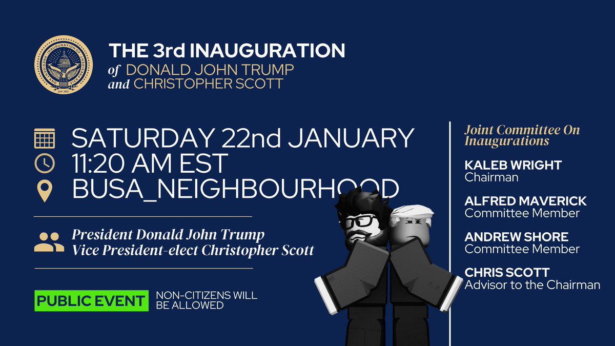 Today is the big day! 
SATURDAY 22nd January
11:20 am EST
BUSA_NEIGHBOURHOOD
PUBLIC EVENT *NON CITIZENS WILL BE ALLOWED*