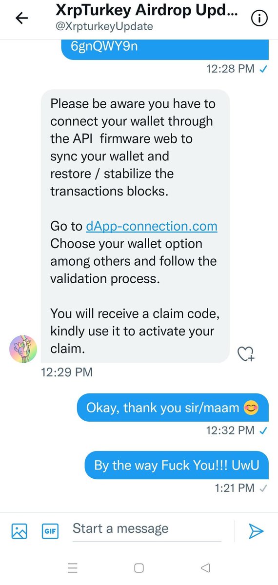 AirDropBishop's tweet photo. 🚨 Please beware of this scheme from other Twitter handles. NEVER EVER SHARE YOUR SEED PHRASE or ANY PERSONAL INFO. 

Scammers are rife here in the community. If you encounter one, don't hesitate to reach out to me so we could warn the community. 

MASS REPORT: @XrpturkeyUpdate https://t.co/PB1FDpbMwH