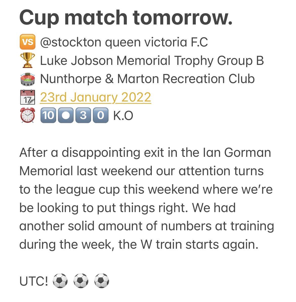 LETS GO! UTC! ⚽️⚽️⚽️