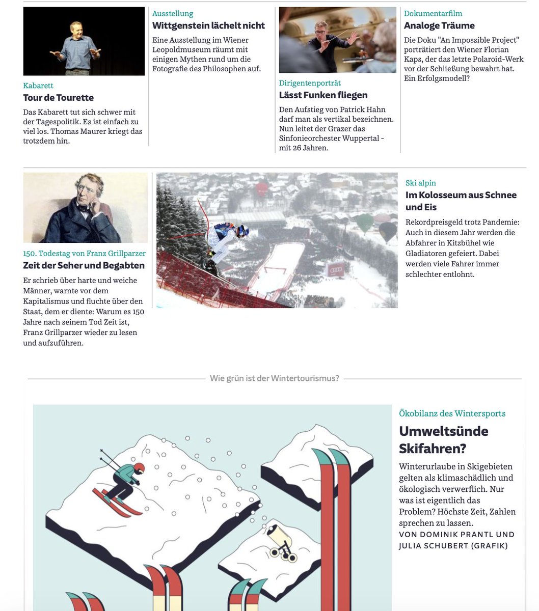 martinlangeder's tweet photo. Ö-Ressort 3/22 @SZ Mit: "Sturz aus himmlischer Höh'"-Kolumne @DominikPrantl Außerdem: Kommentare zur Impfpflicht @foederlschmid @CathrinKahlweit, Kurz als Delfin @baumstieger, Kitzbühel @johannes_knuth, Schwerpunkt "Grüner Wintertourismus" usw. > https://t.co/8qE54RvtTB #SZPlus https://t.co/Gw1VTk4uVi