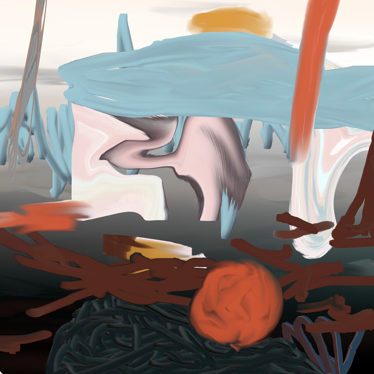 Heading back towards surrealism again...wonder if I'll get there... cropped view

#wipart #abstractnft #nftart #NFTartist #nftcollector #digitalart #digitalpainting