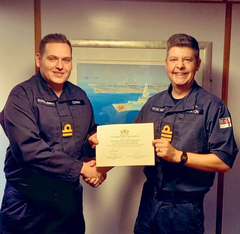 Congratulations to our own DMEO, Lt Adam Middlemiss and @HMSDuncan’s Lt Josh Cowan who both passed their Charge Qualification. BZ #breathingfire #awesoME #STEM