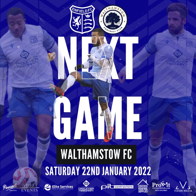 MATCHDAY!! Huge game today for <a href="/EnfieldFC/">Enfield FC</a> as we take on <a href="/walthamstowfc/">Walthamstow Football Club</a> in the <a href="/EssexSenior/">Essex Senior League</a> COME ON YOU E'S!! <a href="/WhittEvents/">WHITT EVENTS LIMITED</a> <a href="/LeeHanning/">Lee Hanning</a> <a href="/JamieCuro/">Jamie Cureton</a> <a href="/Jim1074/">Jim Duggan</a> <a href="/Foggyefc/">Terry Fogarty</a> @CroucherNeedham <a href="/simonneedham1/">Si Needham</a> <a href="/Conway82/">Conway8</a> <a href="/AlexWarman_/">AlexWarman</a> @Ramsz19 <a href="/essexfootie/">'DW'</a> <a href="/Dwade_James27/">DeeJay🦁</a> <a href="/dcowley8/">David Cowley</a> <a href="/RMPercil/">RM</a>