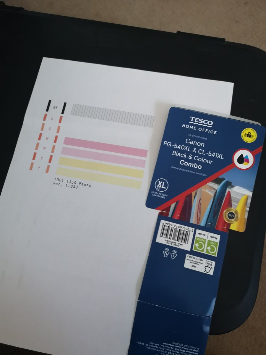 Chadders13's tweet photo. @Tesco not very happy at the new printer ink cartridges just doesn't print blue 🙈 https://t.co/EwidYnph8H