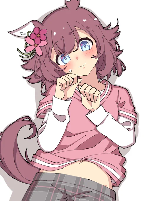 #ウマ娘 #サクラチヨノオー  子犬っぽさがあったのでヘソ天するチヨノオー(既出かもしれん) 