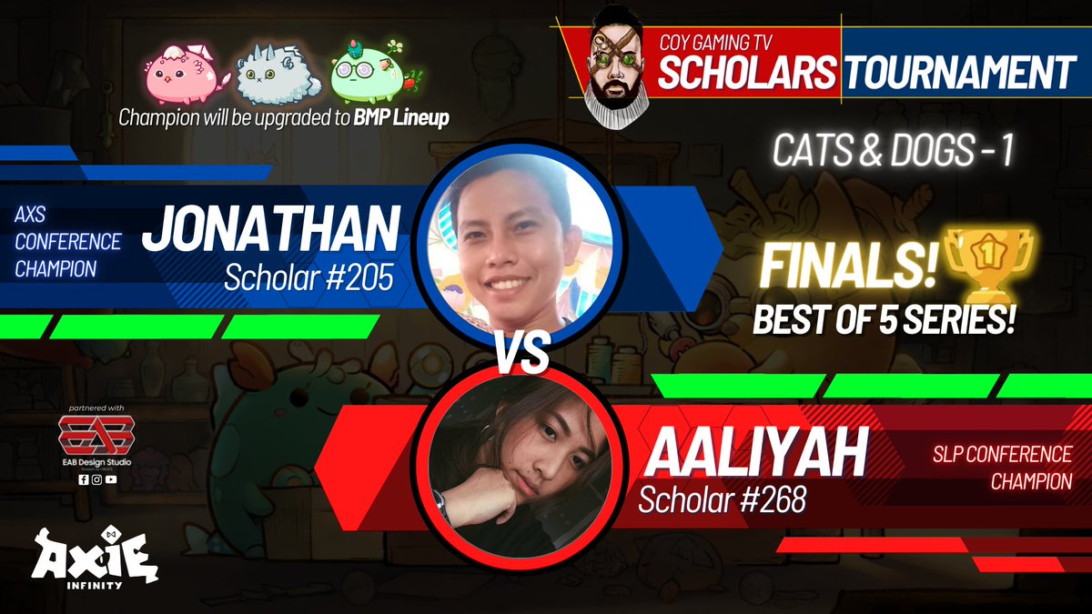 CoyGamingTV's tweet photo. Another @AxieInfinity Tournament in the books! 
Congrats to Aaliyah Natividad for winning the BMP Line-up Upgrade! Congrats to the runner-up Jonathan Sungahid as well!

Thanks to all the 16 competitors who participated in this tournament! 

@Jihoz_Axie #weloveaxie https://t.co/tDvZ8sYsv0