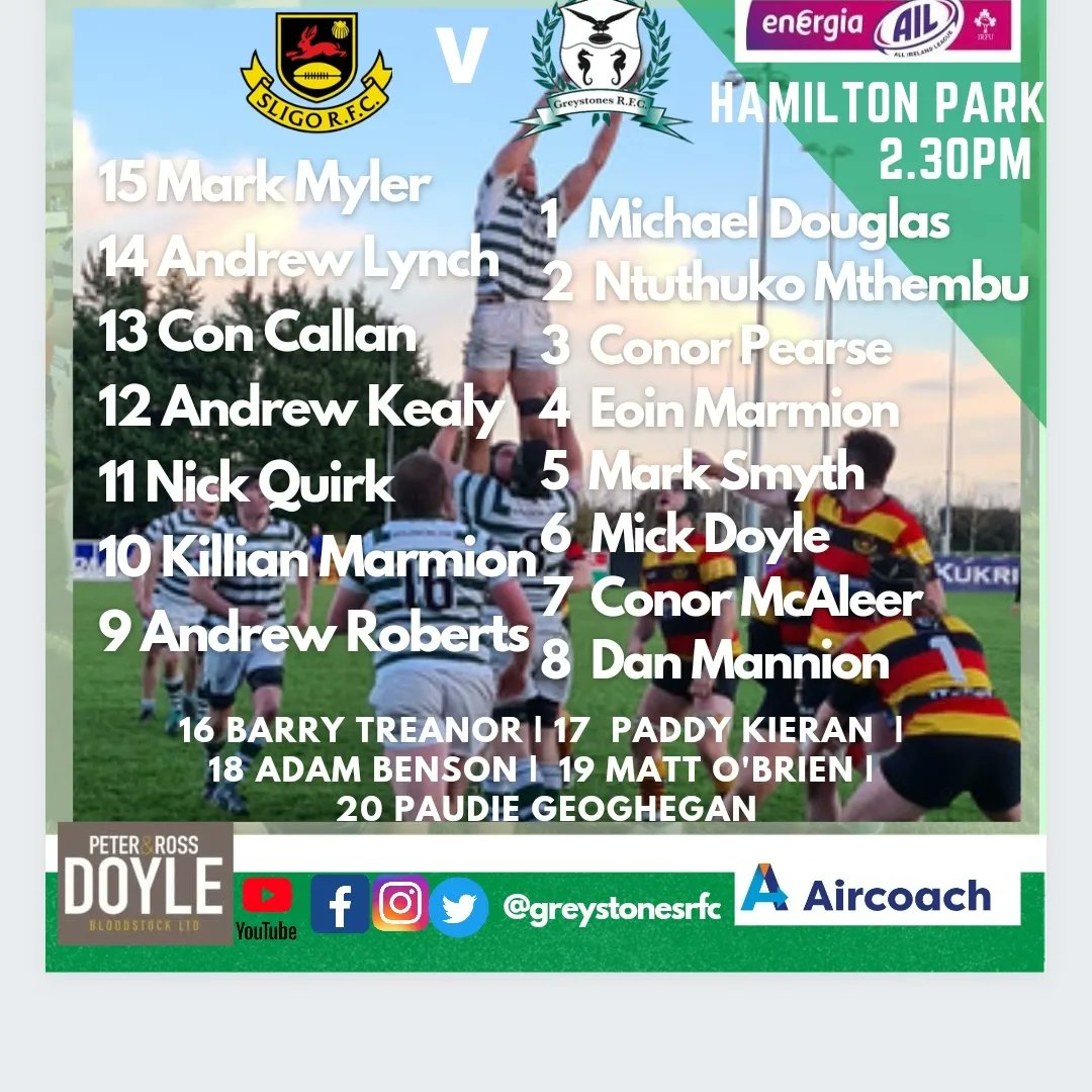 GreystonesRFC's tweet photo. **GAME DAY** Your team for today's #AILDiv2B match v @sligorfc are en route thanks to @goaircoach ~ v best of luck to captain @killian_marmo + the rest of the squad v an in-form Sligo, should be a cracking match!
#PositiveEnergy #energiaail #greatstartshere #clubrugby #grfcFamily https://t.co/CKjdcGZxaX