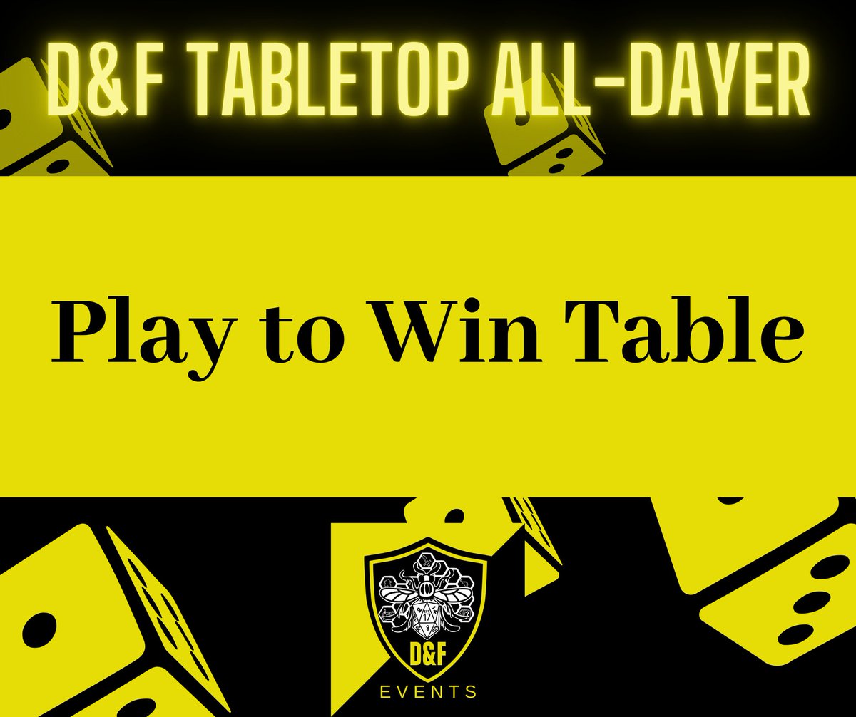 D_and_F_Events's tweet photo. 🎲PLAY TO WIN TABLE SPONSORED BY @stuffByBez 🎲
Bez is a great friend to D&amp;F, we love them and the energy they bring to the tabletop world! https://t.co/Tfjv0PIU6W