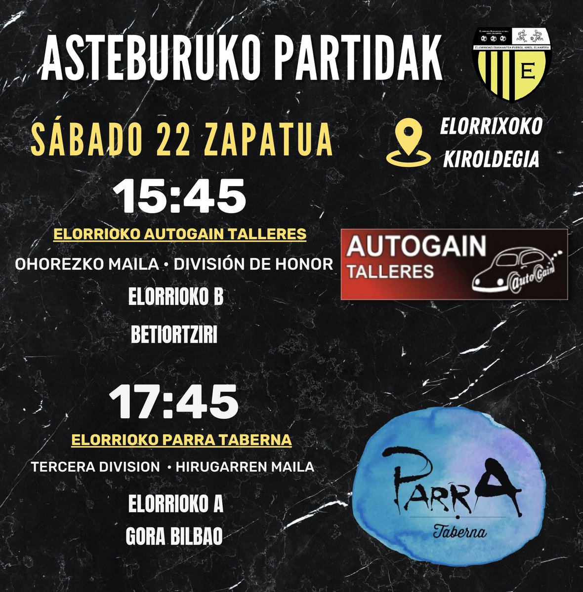 🔥 🄶🄰🅄🅁 • 🄷🄾🅈 🔥

📍Elorrixoko kiroldegia

𝙃𝙐𝙍𝘽𝙄𝙇𝘿𝙐 𝙕𝘼𝙄𝙏𝙀𝙕⚡️