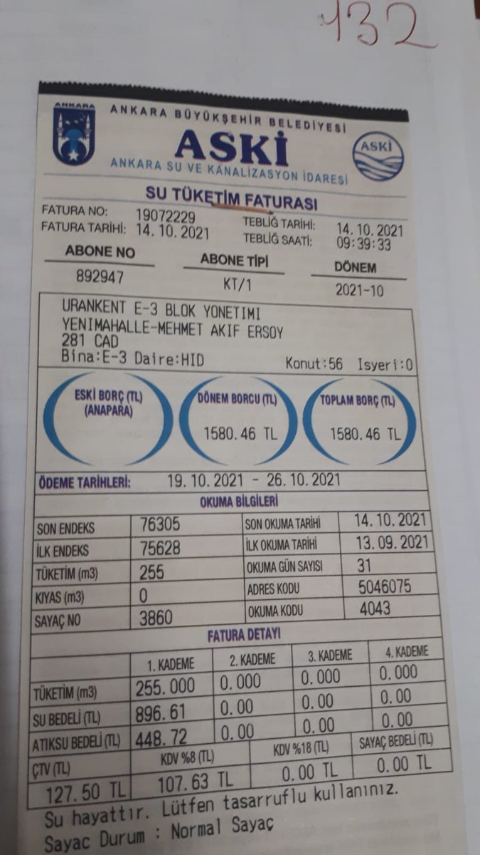 Ekim 1580tl, Kasım 1485tl, Aralık 14462tl su faturası.. Yapılan itirazlara rağmen düzeltme olmamasını nasıl açıklıyorsunuz?
<a href="/askiankara/">ASKİ Genel Müdürlüğü</a> <a href="/ankarabbld/">Ankara Büyükşehir</a> <a href="/mansuryavas06/">Mansur Yavaş</a>