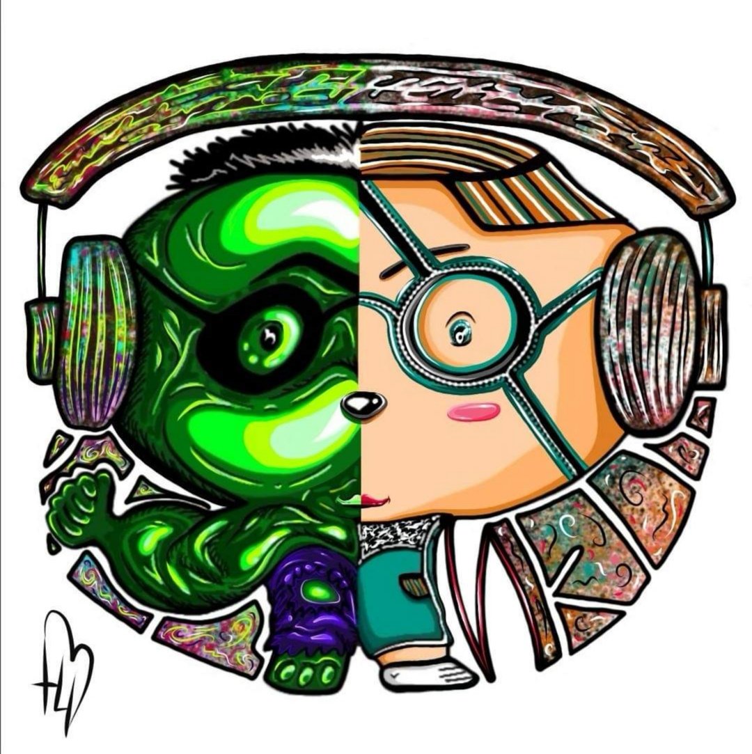 I drew a logo for a 9-year-old boy named 'Ярик', who loves break-dance,music and fantastic hero 'Hulk' (green man)