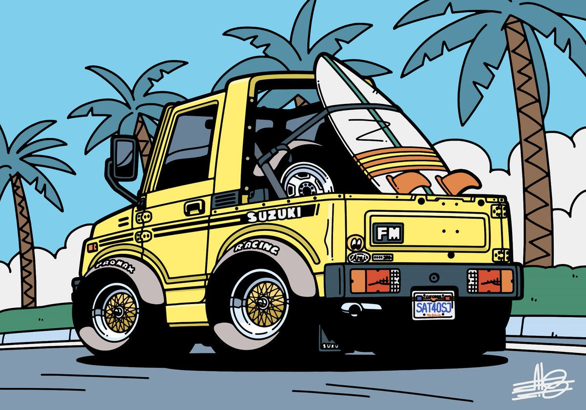 「盛夏恋しき、今日この頃...
SUZUKI JIMNY SJ30 FM LOWE」|さとしお SATOSIOのイラスト