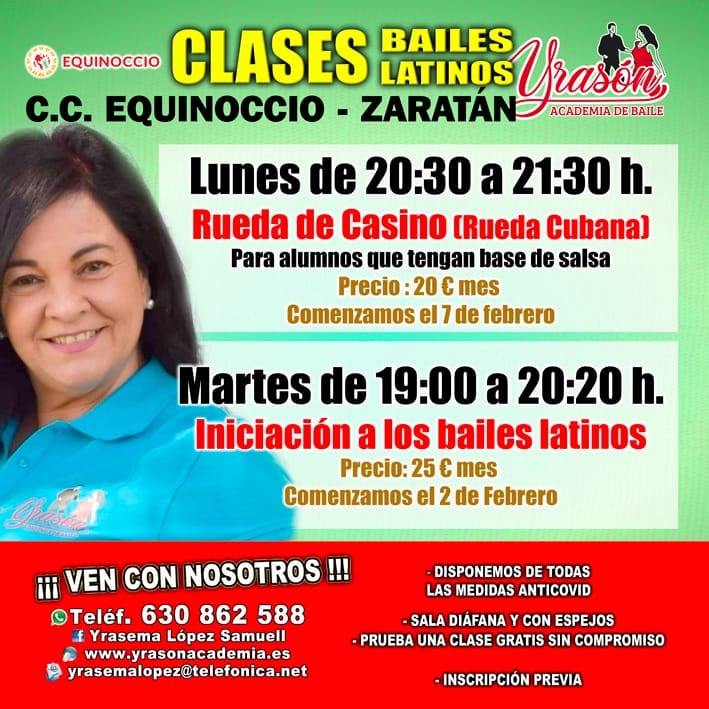 Nuevos grupos para el mes de febrero🔝🔝. 
Si quieres incorporarte a cualquier otro nivel, no dudes en llamar   ☎️. 630 862 588 Yrasema. 
Ven y aprende a bailar , la auténtica rueda  Cubana.
No es necesario acudir con pareja 👏👏👏👏
Comparte con amigos y familiares. #baileseguro