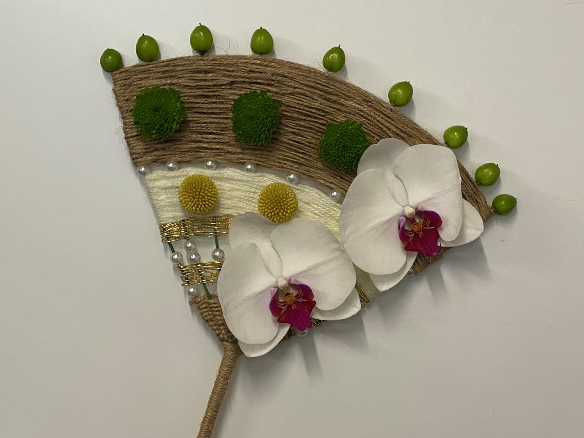 "Back with a BANG --or should I say Fan!?" ... LOOK at these FAN-tastic designs created by our Level 3 students last week, enjoy the FANtastic Five! #level3floristry #kingstonmaurwardcollege
