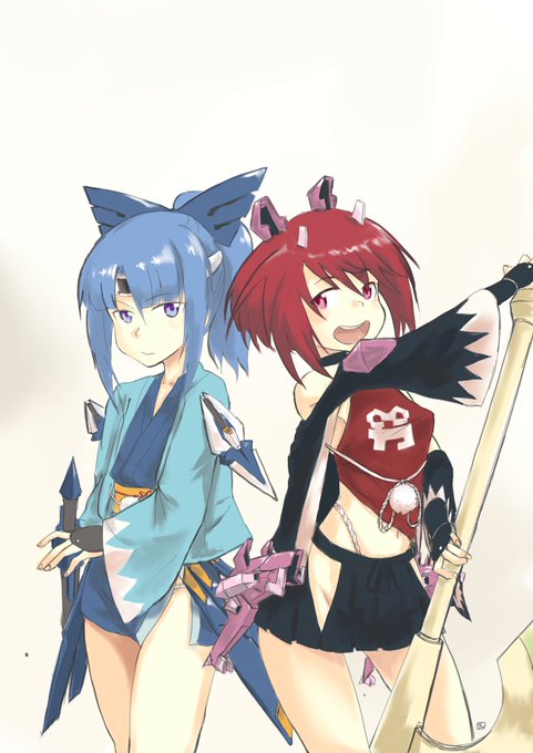 某時代劇風リンちゃん怜ちゃん
#アリスギアお絵かき 