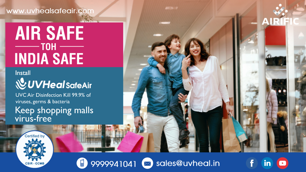 uvhealsafeair's tweet photo. Install #UVHeal #SafeAir - the most effective ultraviolet #airdisinfection system that kills 99.9% of viruses, germs and bacteria, in the centralized #HVAC system of Malls to ensure the health of your customers from the virus.

#BreatheFree #CentralizedAc #Omicron #COVID19 https://t.co/tDG6zwcJZa