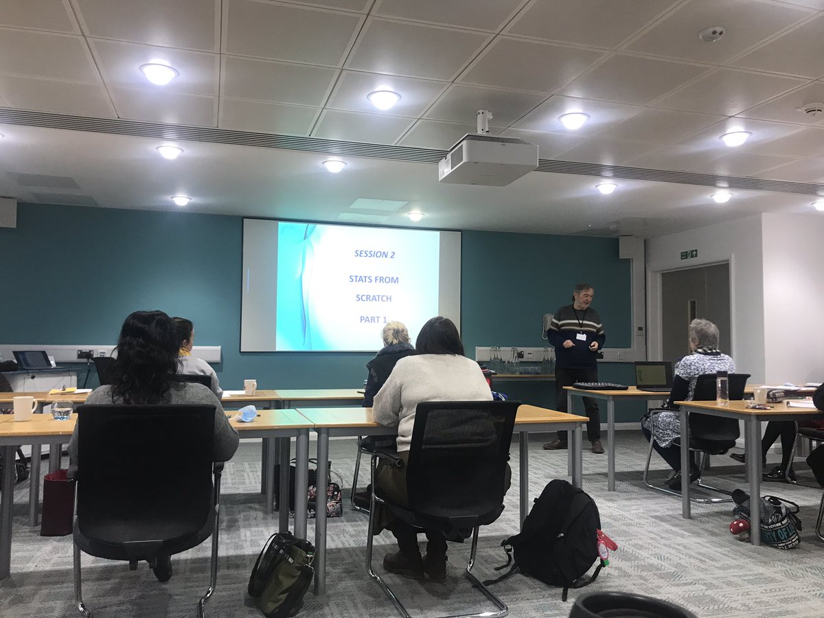 oupsychsociety's tweet photo. And, we’re off! Welcoming our OUPS delegates for their first full day of the statistics and methods workshop with #neilfrude and #jimhandley @WarwickConf @warwickuni https://t.co/v1SA41974P