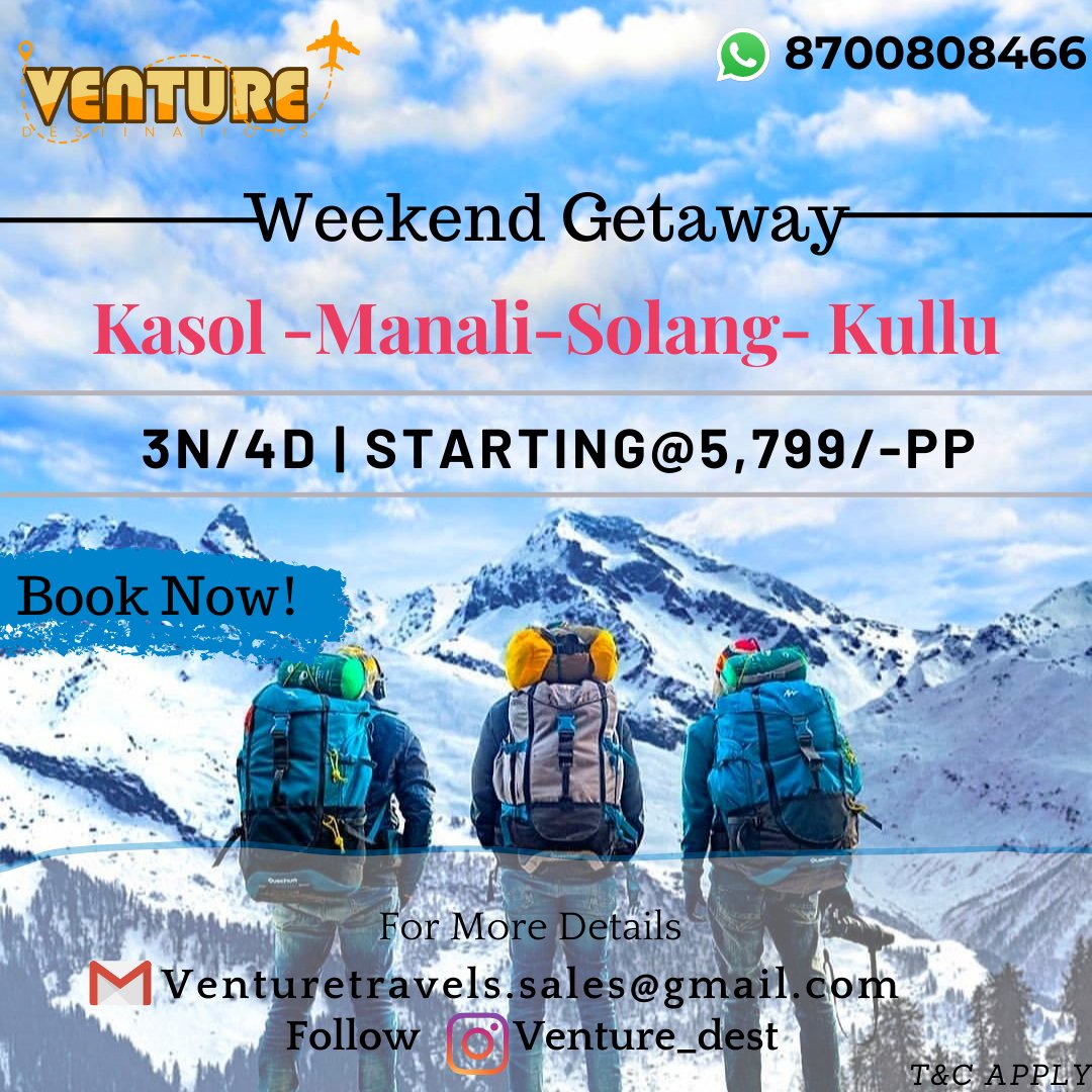 Riya_mondal98's tweet photo. Book your slots!!! 
For booking and enquiry feel free to contact us on :- 8700808466
.. 
You can also whatsApp us on the same number
.. 
Email :- venturetravels.sales@gmail.com
.. 
*Customized dates available for Groups. 
..
#Manali #ManaliDiaries #manalitrip #manalitoleh #manali https://t.co/9UViZOvHOD