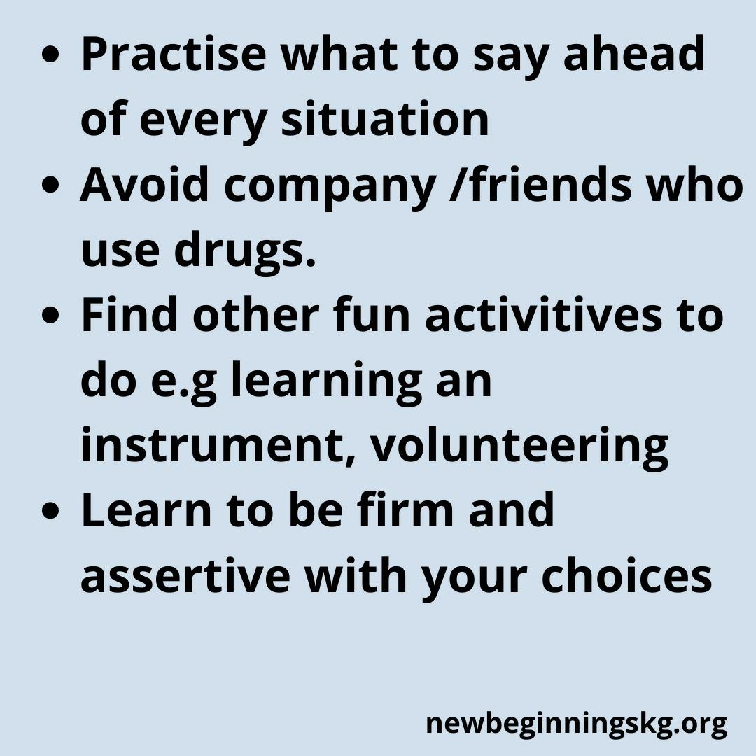NewbeginningsKg's tweet photo. Do not shy away from saying NO. Remember prevention is always better than cure. 

Share with us other ways you have used to say NO to drugs in the comment section.

#Drugprevention
#MentalHealthAwareness https://t.co/EioYCm5GzM