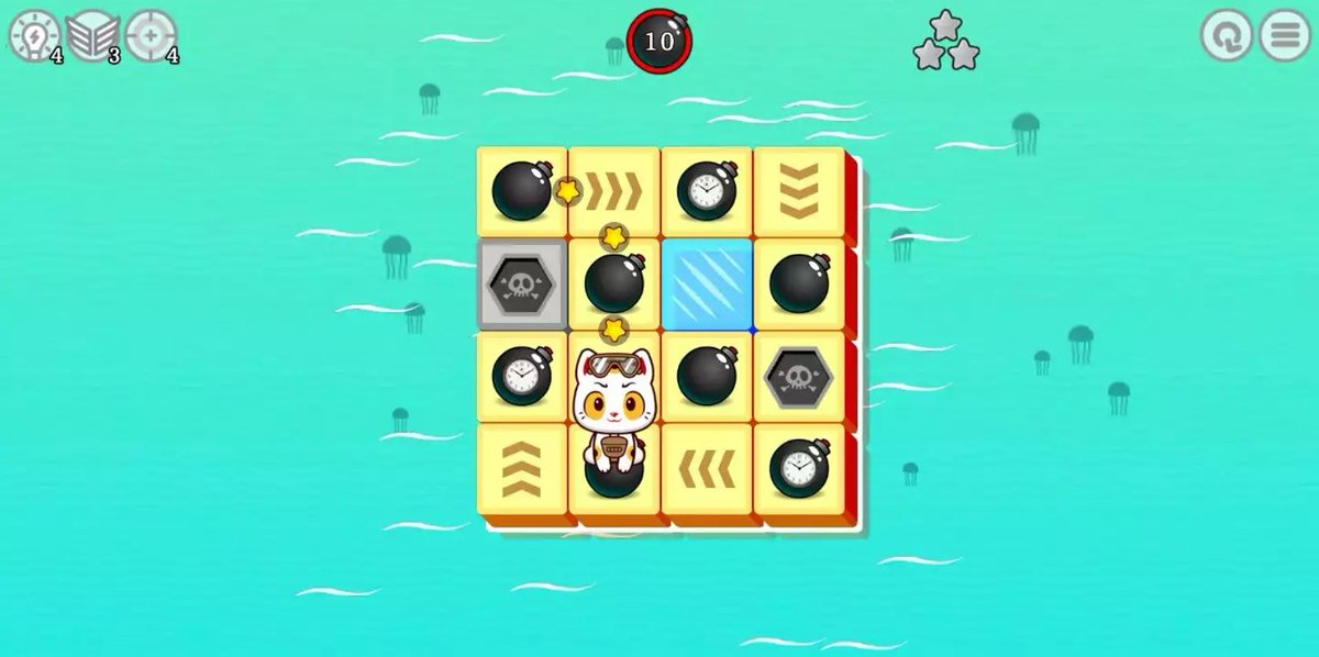 TheGDWC's tweet image. Today's #ScreenshotSaturday theme is #BombGames! 💣💥
This game is #BOMBERCAT by @x64games 😼
The #puzzle is to blow up all the #bombs and #survive. Understand how the #ChainReaction works, arm the #bomb, and jump to a safe place! Solve hundreds of #puzzles with #TrickyDevices!