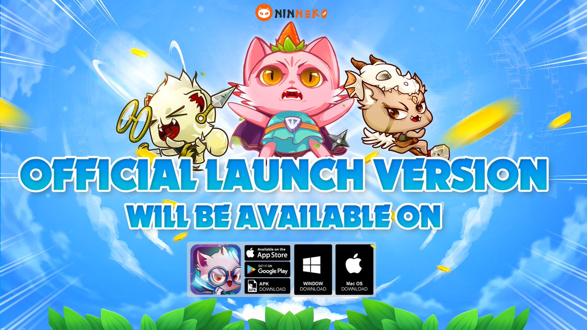 📣If you are worried about whether Ninneko can be played on your device ❓
This is the answer for you

We plan to release the Official Launch version on the following operating systems (OS):
👉MacOS
👉iOS
👉Android
👉Apk
👉PC