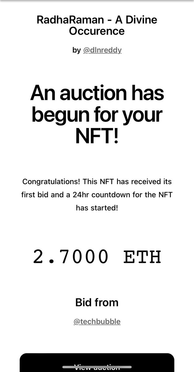 dlnreddi's tweet photo. Thank you @techbubble for starting the auction on RadhaRaman - A Divine Occurrence! Very grateful and so good to see appreciation for traditional contemporary art in this space 🙏🏼
@withFND 

https://t.co/TWHVPyJRSJ https://t.co/2lMb1JUbec