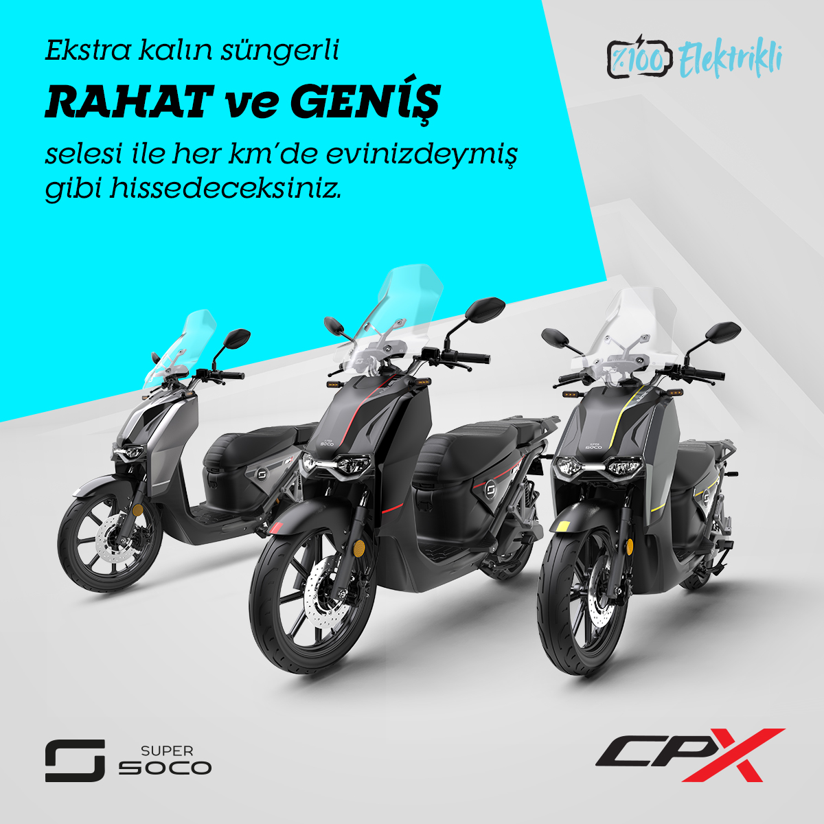 Ekstra kalın süngerli rahat ve geniş selesi ile her km’de evinizdeymiş gibi hissedeceksiniz.

🔗Tüm ürünlerimiz ve güncel fiyat bilgisi için e-ticaret sitemiz ekuralkan.com adresini ziyaret edebilirsiniz.

Detaylı Bilgi İçin: 📞0850 209 6565
#supersoco #supersocoturkiye