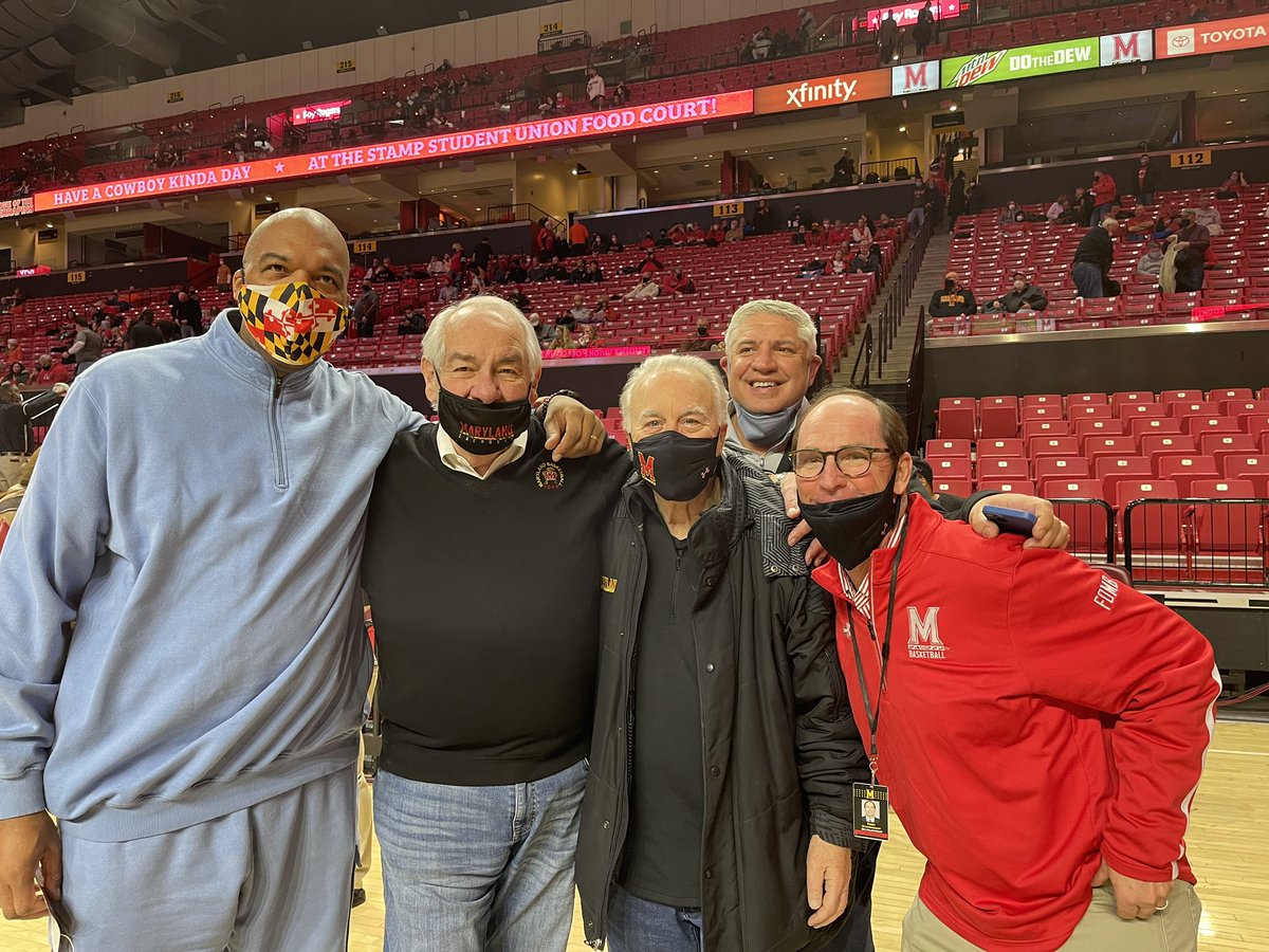 CoachPatsos's tweet photo. Lot of local college hoops in BMORE today.  Last night Former @TerrapinHoops and @ACHSWashDC shot blocker Derrick Lewis visited and we all got to see Stan Goldstein looking great   #celebratethewins https://t.co/UigaWZloYI