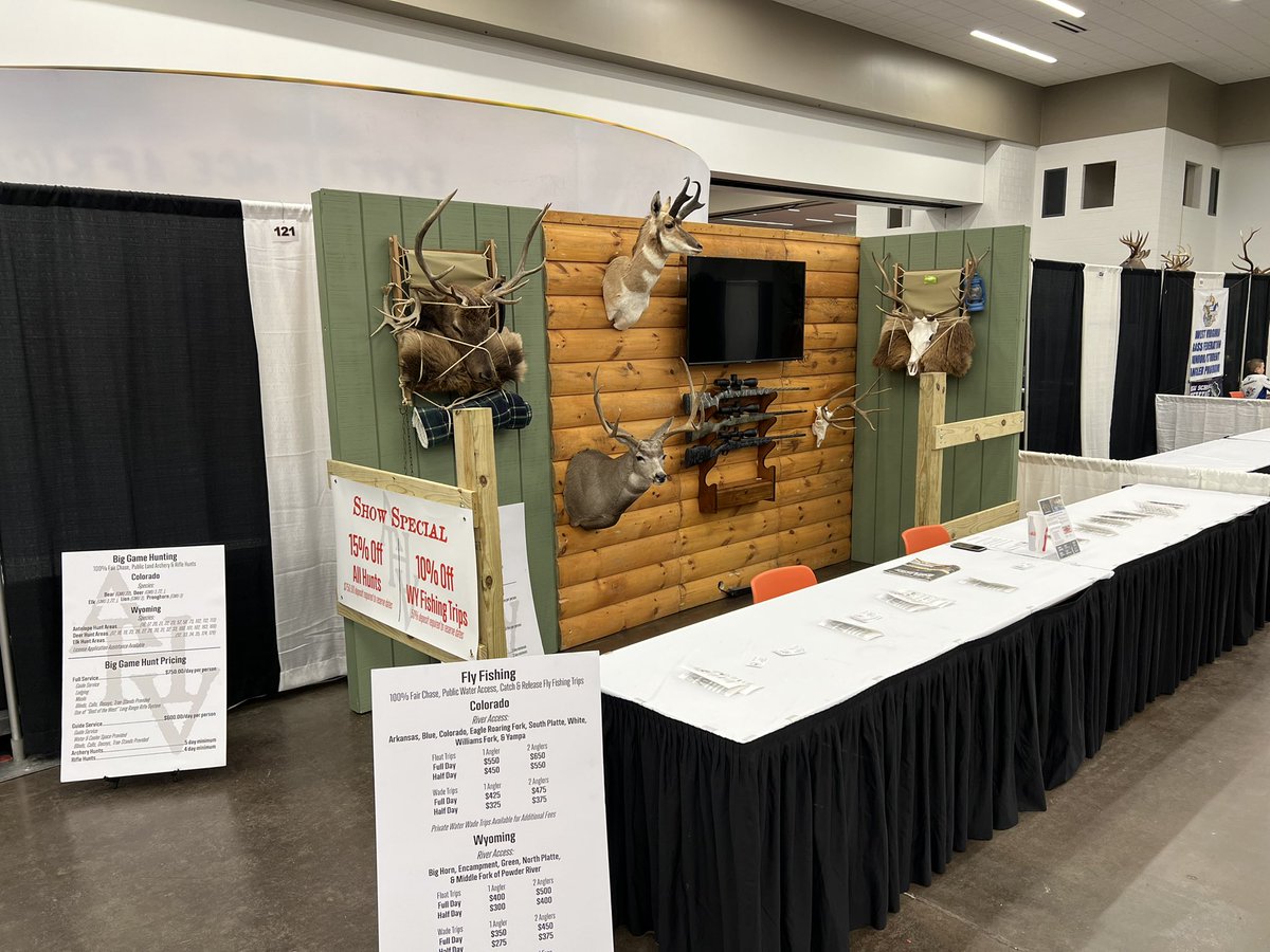 AlmostHeavenAdv's tweet photo. Come see us at The WV hunting and Fishing Show this weekend. 15% off all hunts and 10% off WY fishing trips!! https://t.co/BitycQDvkz