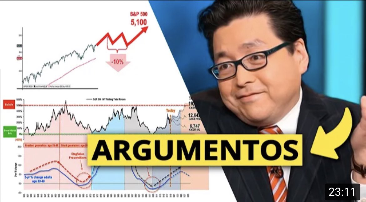 Subí ayer un vídeo comentando los argumentos de Tom lee para 2022. (Demografía + midterm + activos de riesgo para Segunda mitad de año)

Por si alguno se aburre y quiere verlo 😂 dejo link aquí debajo: